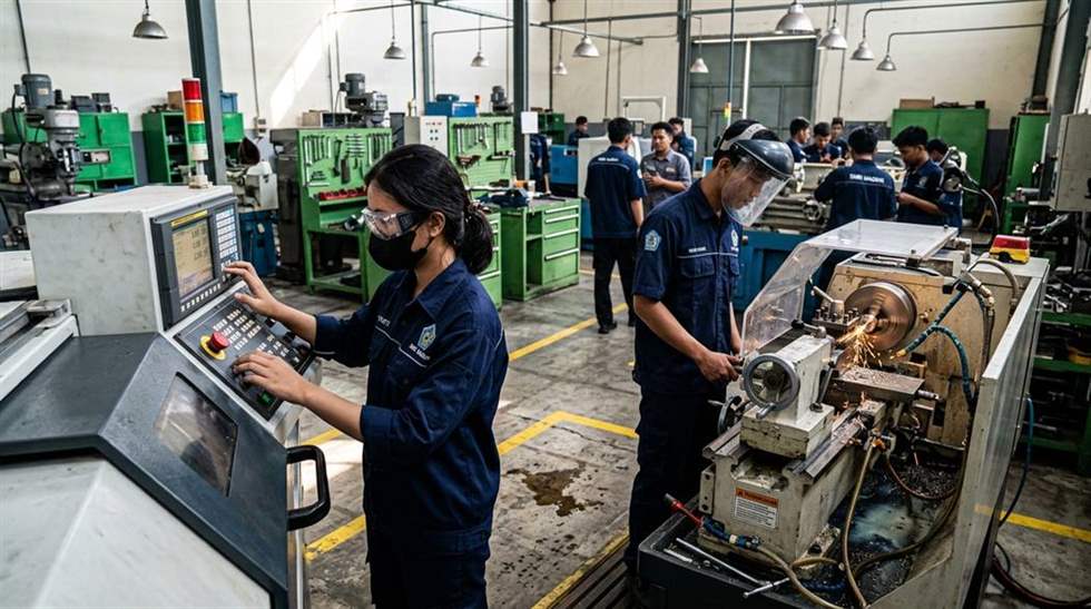 Praktik instalasi jaringan komputer dan perangkat fiber optic siswa SMK teknik